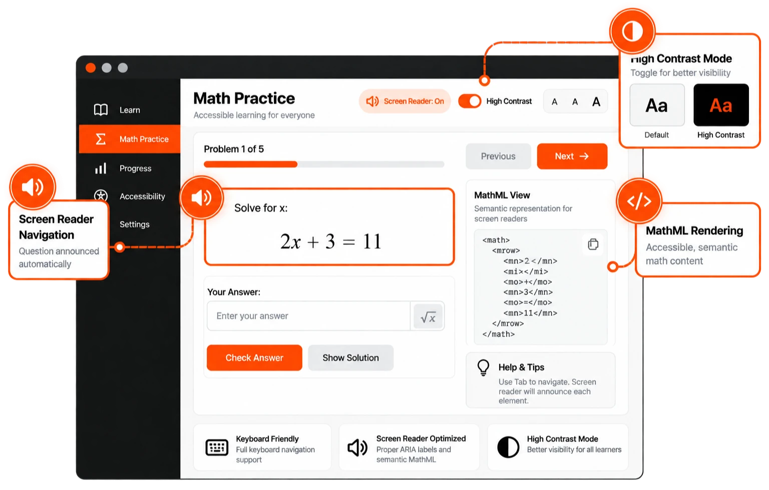 Engineering an Accessible Interactive Math Assessment Platform for K-12 Schools