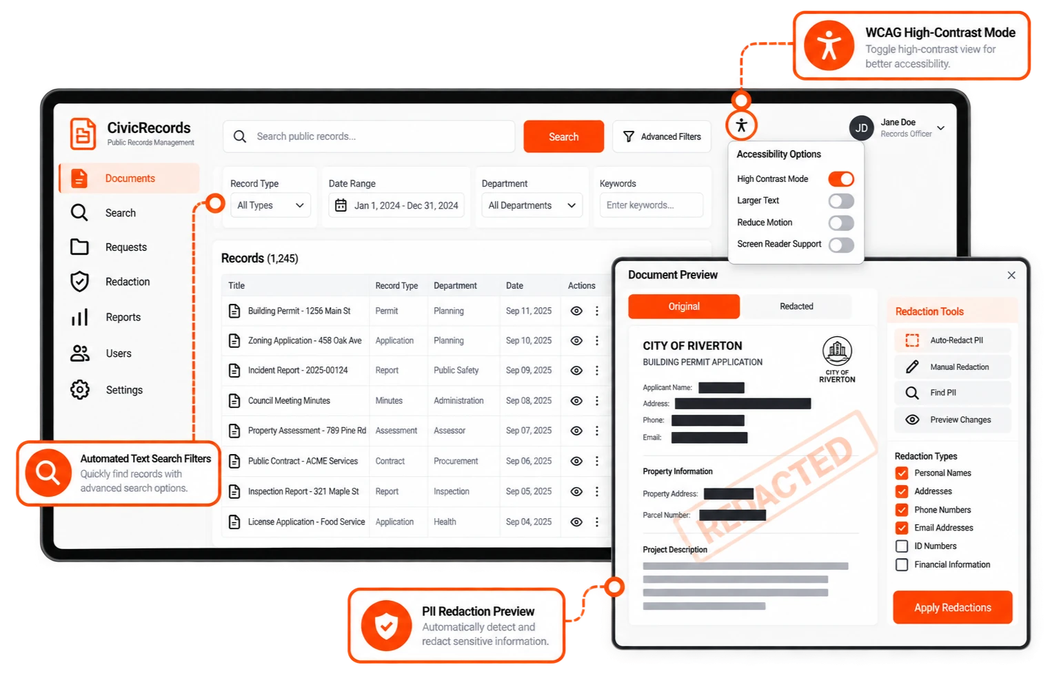 Engineering an Accessible Public Records Request Portal for a State Agency