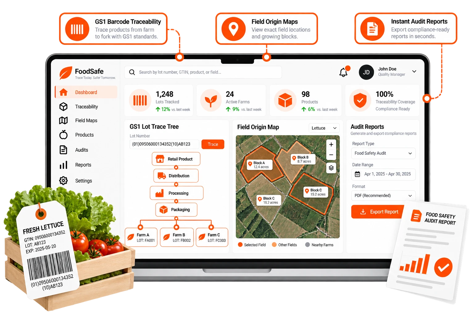 Building an FSMA 204 Compliant Crop Traceability Portal for Fresh Produce Packing Operations