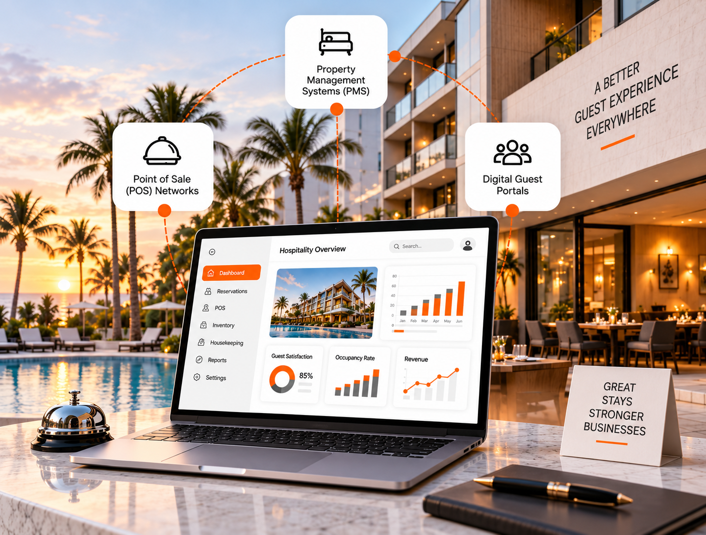 Hospitality software dashboard empowering better guest experiences